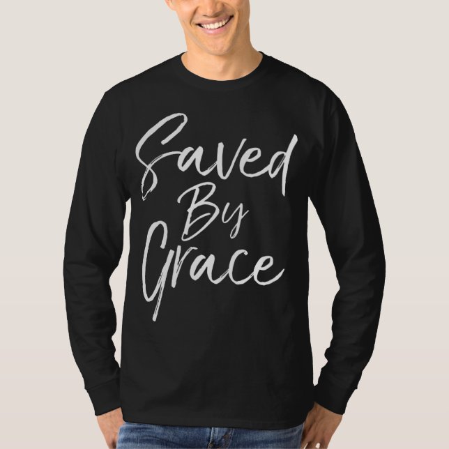 Camiseta Salvo por Grace Quote Christian Hymn Lyric Gospel  (Frente)