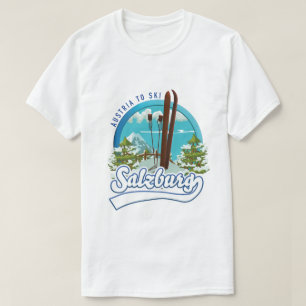 Camiseta Salzburgo áustria para esquiar logo.