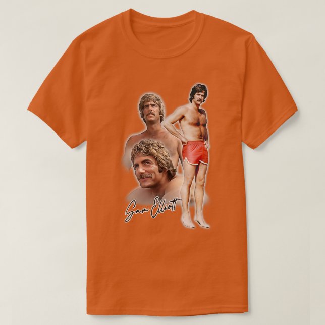 Camiseta Sam Elliott Retro Fan Design (Frente do Design)