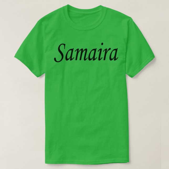 Camiseta Samaira black name lettering text (Frente do Design)