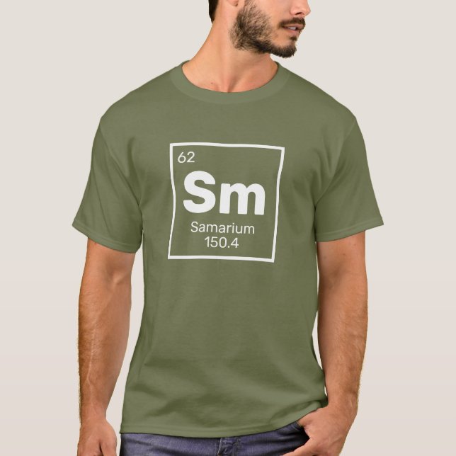 Camiseta Samário/Mesa periódica - T-Shirt do Elemento Sm (Frente)