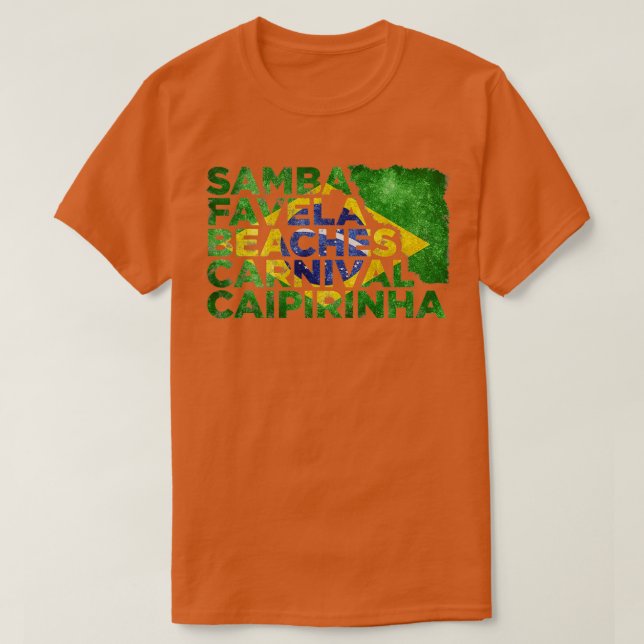 Camiseta Samba Favela Praiva Carnaval Caipirinha Brasil (Frente do Design)