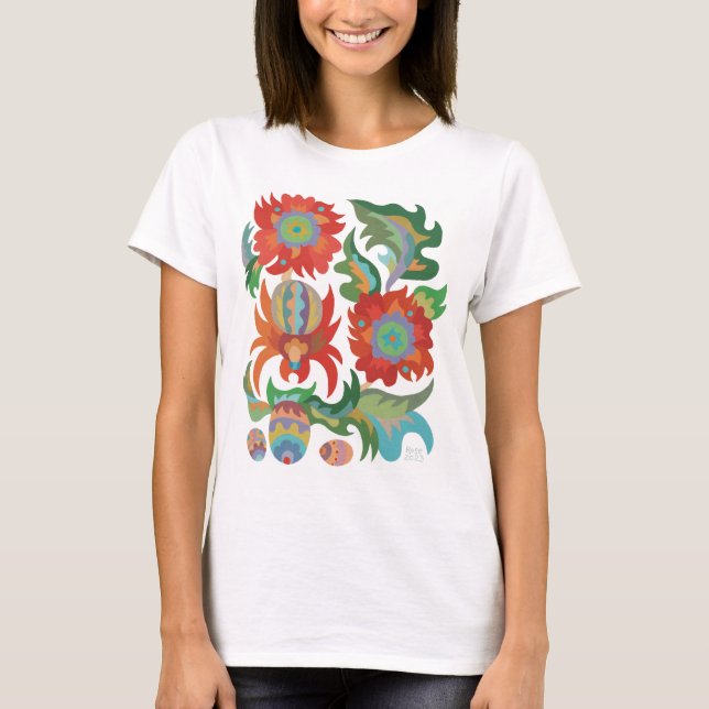 Camiseta Samchykivka Spider Art e Flores T-Shirt (Frente)