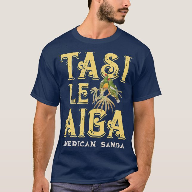 Camiseta Samoa Americana Tasi Le Aiga - Um Pacífico Familia (Frente)