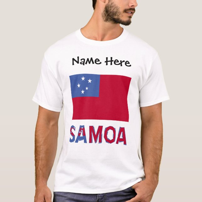Camiseta Samoa e Bandeira Samoana Personalizada  (Frente)
