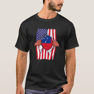 Camiseta Samoa Flag Blood Dentro Me Home Pride Samoan Ameri