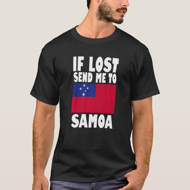 Camiseta Samoa Flag Design  If lost send me to Samoa Premiu (Frente)
