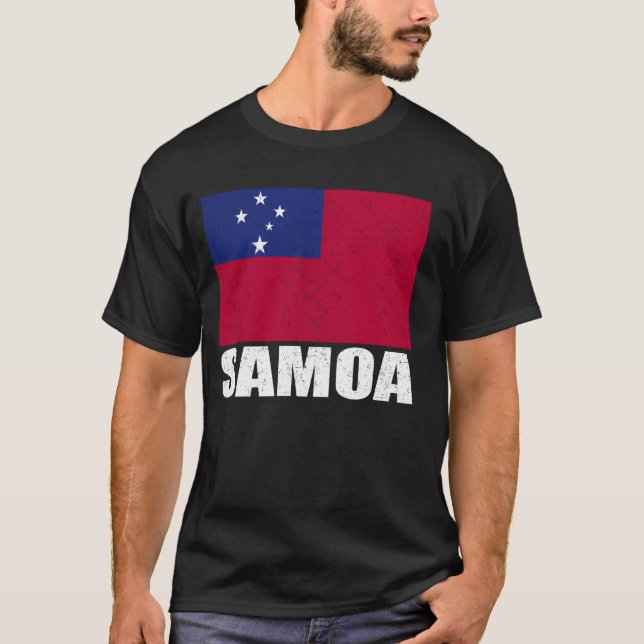 Camiseta Samoa Flag Grunge Vintage Souvenir Samoa (Frente)