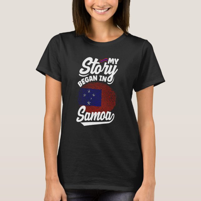 Camiseta Samoa Samoan Samoa Flag My Sotry Began In Samoa (Frente)