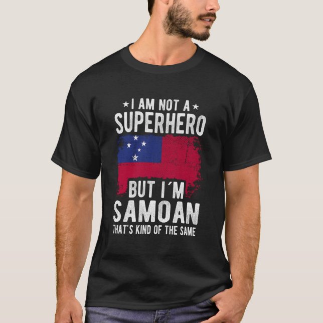 Camiseta Samoan Samoa Sinalizador Origem Iâ´M Samoan (Frente)