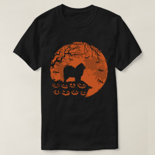 Camiseta Samoia E Lua Halloween Fumaça Cachorro Engraçado