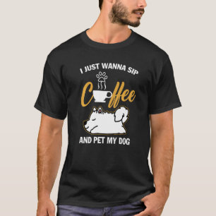 Camiseta Samoia, Eu Só Quero Sip Café Pet Meu Cachorro Engr