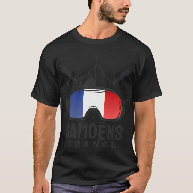 Camiseta Samons France Ski Resort Skiing Souvenir (Frente)