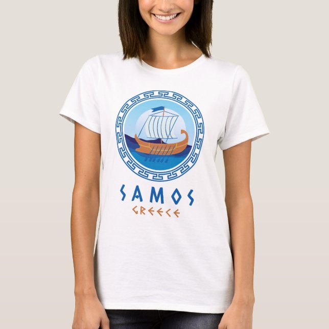 Camiseta Samos, Grécia de Design naval grego (Frente)