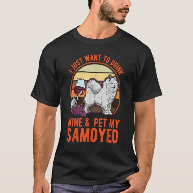 Camiseta Samoyed And Wine (Frente)