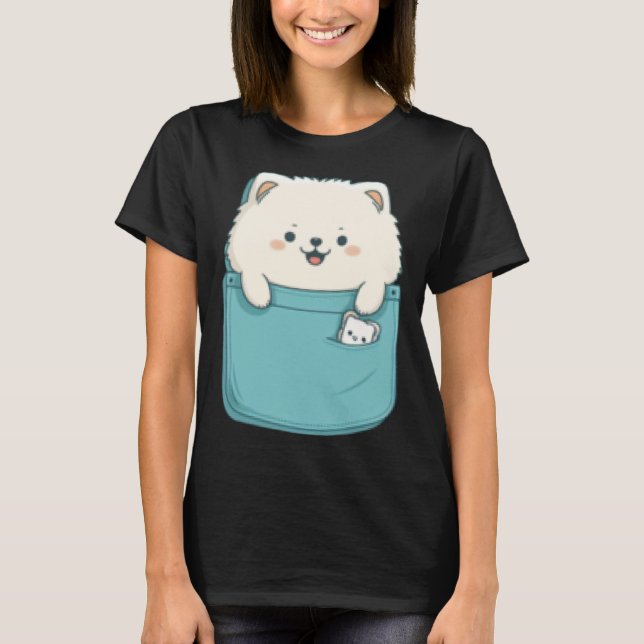 Camiseta Samoyed Dog in your Pocket Dog   3 (Frente)