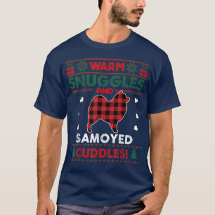 Camiseta Samoyed Dog Natal Pajama Dog Xmas Ugly Christy