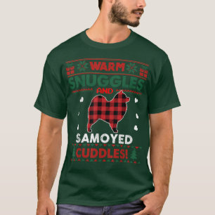 Camiseta Samoyed Dog Natal Pajama Dog Xmas Ugly Christy