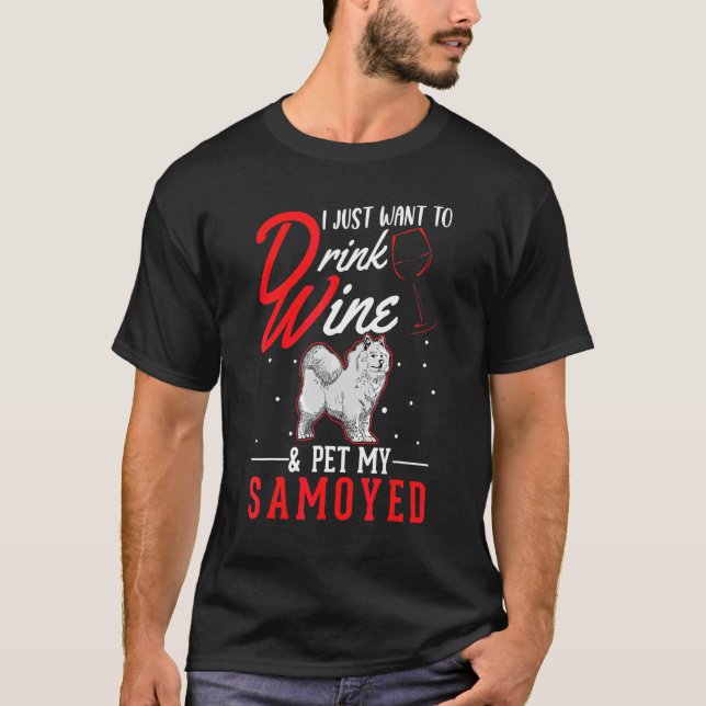 Camiseta Samoyed E Vinho (Frente)