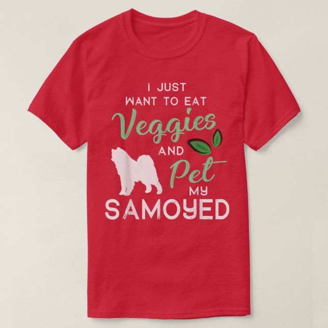 Camiseta Samoyed Engraçado Cão Vegan Proprietário do Xmas A (Frente do Design)