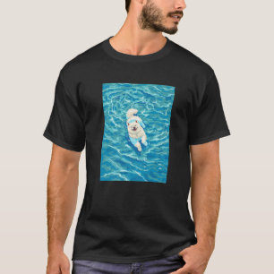 Camiseta Samoyed Engraçado Na Água Da Piscina Nadar Cachorr
