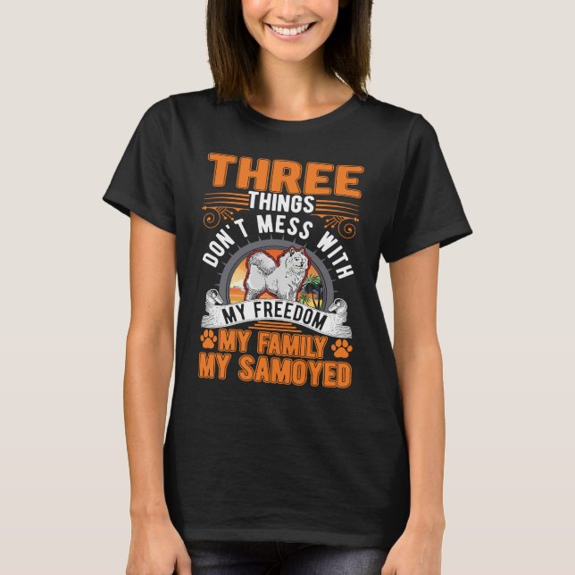 Camiseta Samoyed Freedom Family Samoyed (Frente)