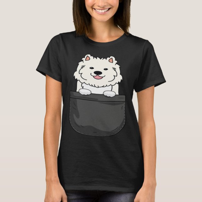 Camiseta Samoyed in pocket  cute mom dad dog (Frente)