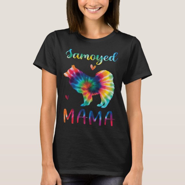 Camiseta Samoyed Mama Tie Dye Dog Mom Mothers Day (Frente)