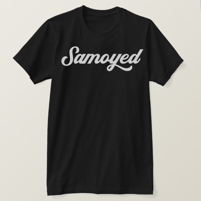 Camiseta Samoyed Minimalist Text Chic Statement (Frente do Design)