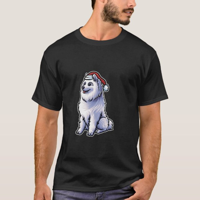 Camiseta Samoyed Papai Noel Que Feliz Cão De Natal X Mas (Frente)