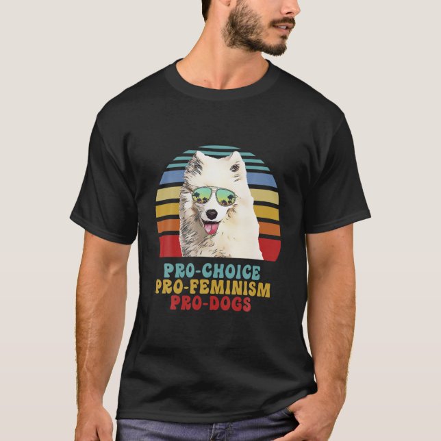 Camiseta Samoyed Pro Choice Pro Feminismo Cães Pro (Frente)