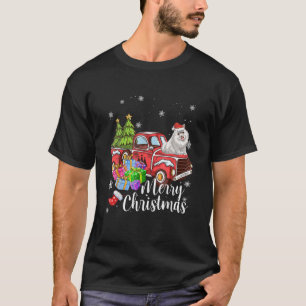 Camiseta Samoyed Riding Red Truck Xmas Merry Christmas