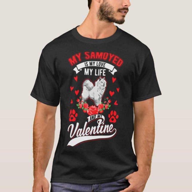 Camiseta Samoyed Valentines Day Samoyed 1  (Frente)