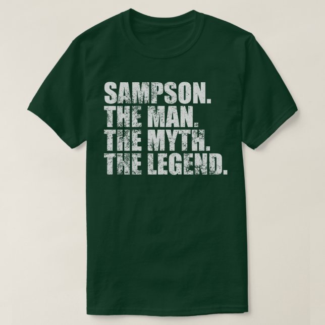 Camiseta Sampson Sampson Family name Sampson sobrenome Samp (Frente do Design)