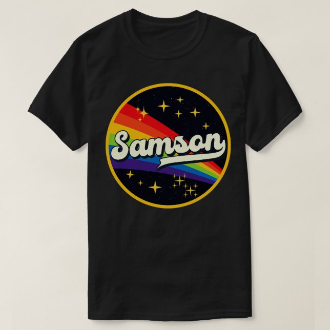 Camiseta Samson Rainbow No Space Vintage Style (Frente do Design)