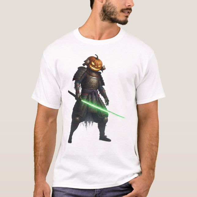 Camiseta Samurai Abóbora de Halloween (Frente)