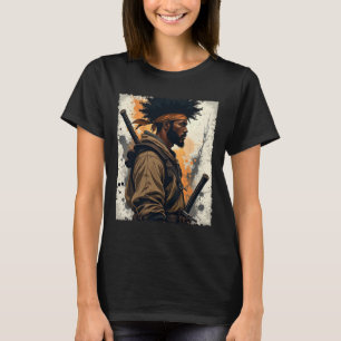 Camiseta Samurai Africano Afro Americano Guerreiro Bushido