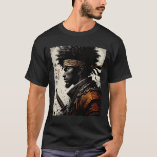 Camiseta Samurai Afro-Americano Vintage Bushido Africano Gu