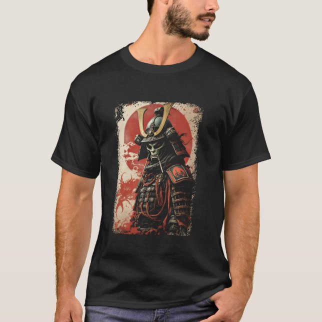 Camiseta Samurai Alien Roupas de Design de Ficção  (Frente)