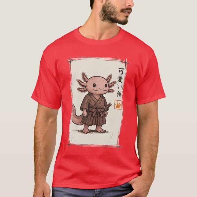 Camiseta Samurai Aolotl Japanese Art Anime Funny Gifts Men  (Frente)