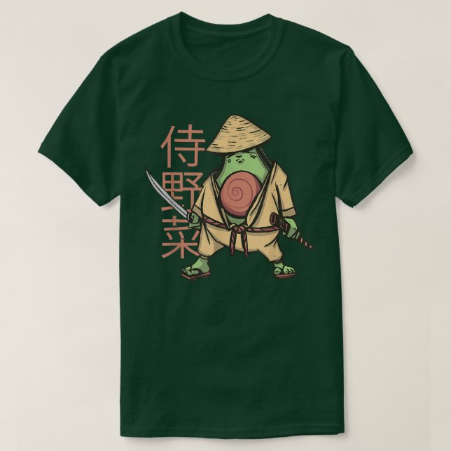 Camiseta Samurai Avocado dirigindo uma praça tradicional Ka (Frente do Design)