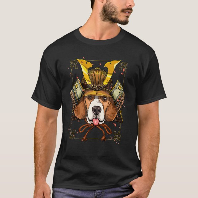 Camiseta Samurai Beagle Dog Japanese Warrior Bushido Japane (Frente)