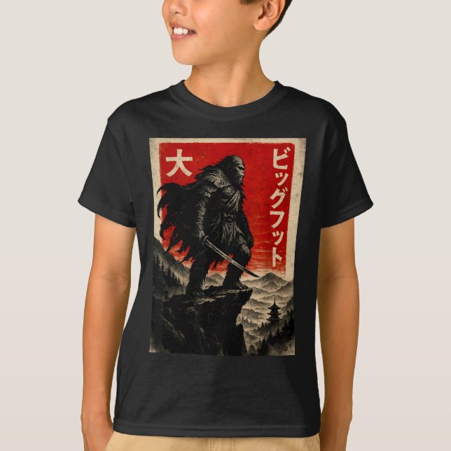 Camiseta Samurai Bigfoot Graphic Tee Japanese Vintage  (Frente)