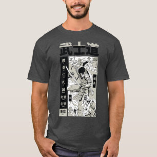 Camiseta Samurai Bushido Comic Book Estilo Japonês Ilustra