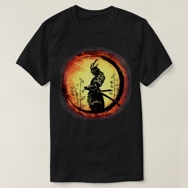 Camiseta Samurai Bushido Japão Guerreiro Japonês Retro Art (Frente do Design)