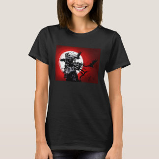 Camiseta Samurai Bushido Warrior Moon Com Corvos