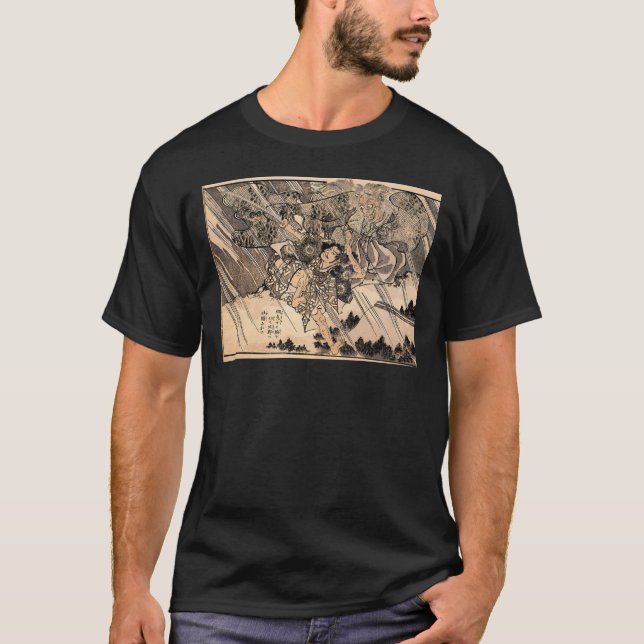 Camiseta Samurai C. de pintura japonês 1800's (Frente)