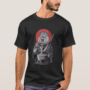Camiseta Samurai Capivara Ramen Guerreiro Japão Estética Ar