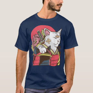 Camiseta Samurai Cat com Artes Marciais Asiáticas de Constr