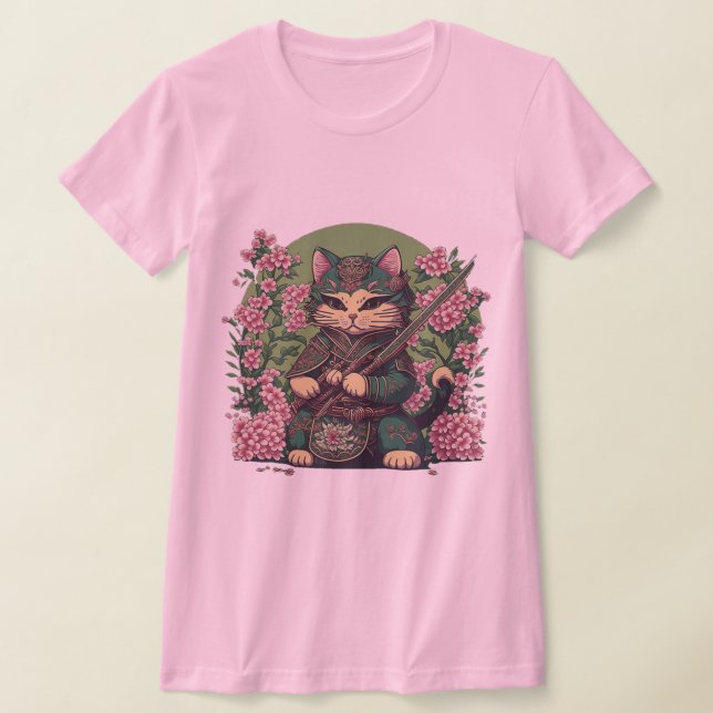 Camiseta Samurai Cat Cute Cat Ninja (Postura )